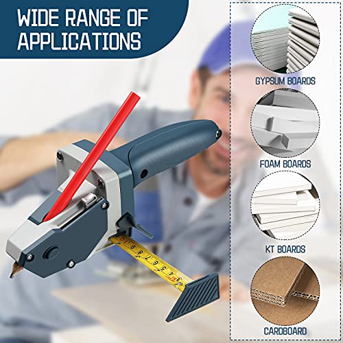 Honoson Gypsum Board Cutting Tool Gypsum Board Cutter Multifunctional Woodworking Panel with Tape Measure Tool Kit Includes Cutter, Pencil and 5 Blades - Image 5