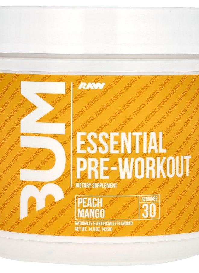 Raw Nutrition Bum Essential PreWorkout Peach Mango 14.9 oz (423 g) 