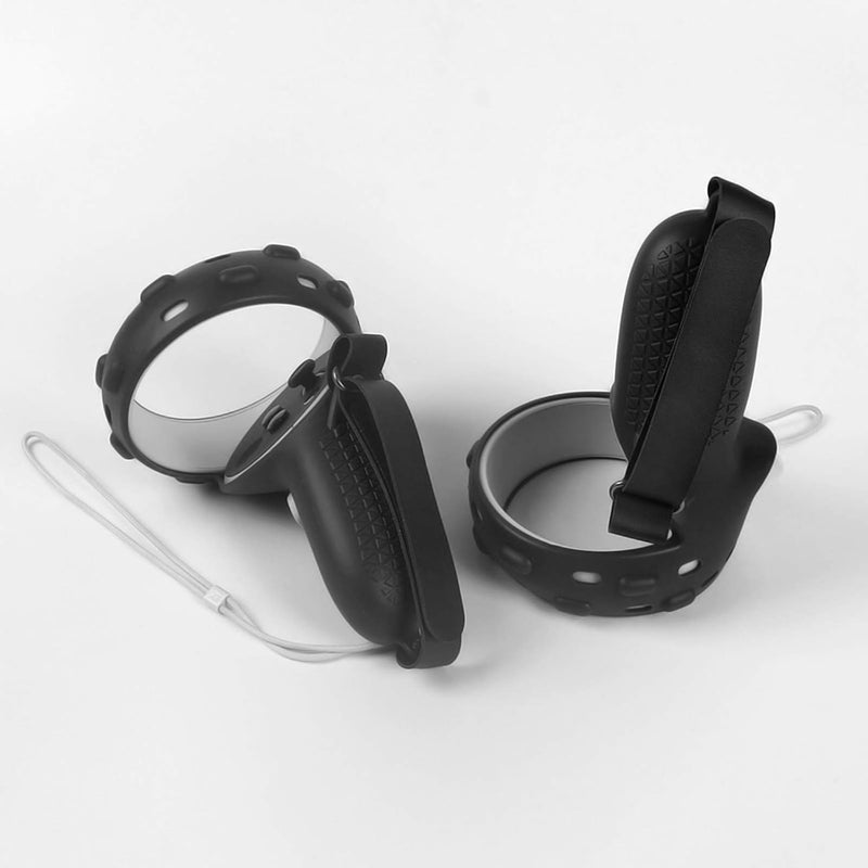 Careflection || Touch Controller Grip Cover for Oculus Quest 2,Soft Silicone Handle Grip Protective Sleeve Cover with Hand Strap for Oculus Quest 2 VR Handle Accessories (Black) - Image 4