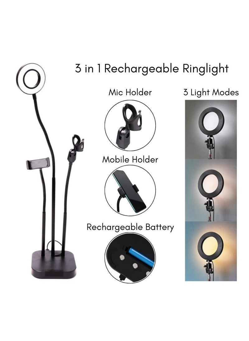 Generic - Ring light and mobile phone holder and microphone stand A15 - Image 1