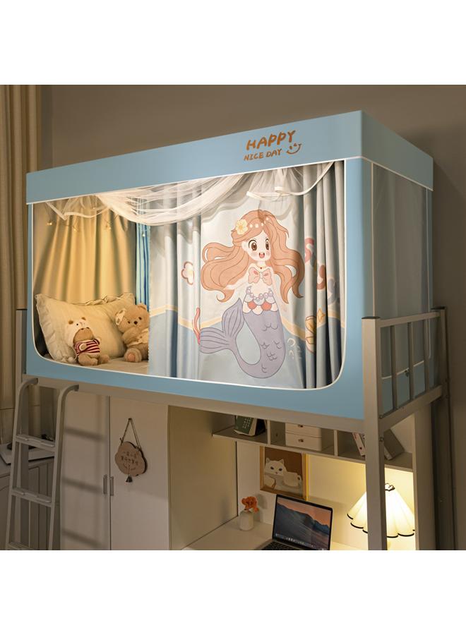 Bluejw New Installation-free Strong Shading Student Bed Curtain Mosquito Net Three-door Dormitory Single Upper And Lower Bed Curtain Wholesale - Image 1