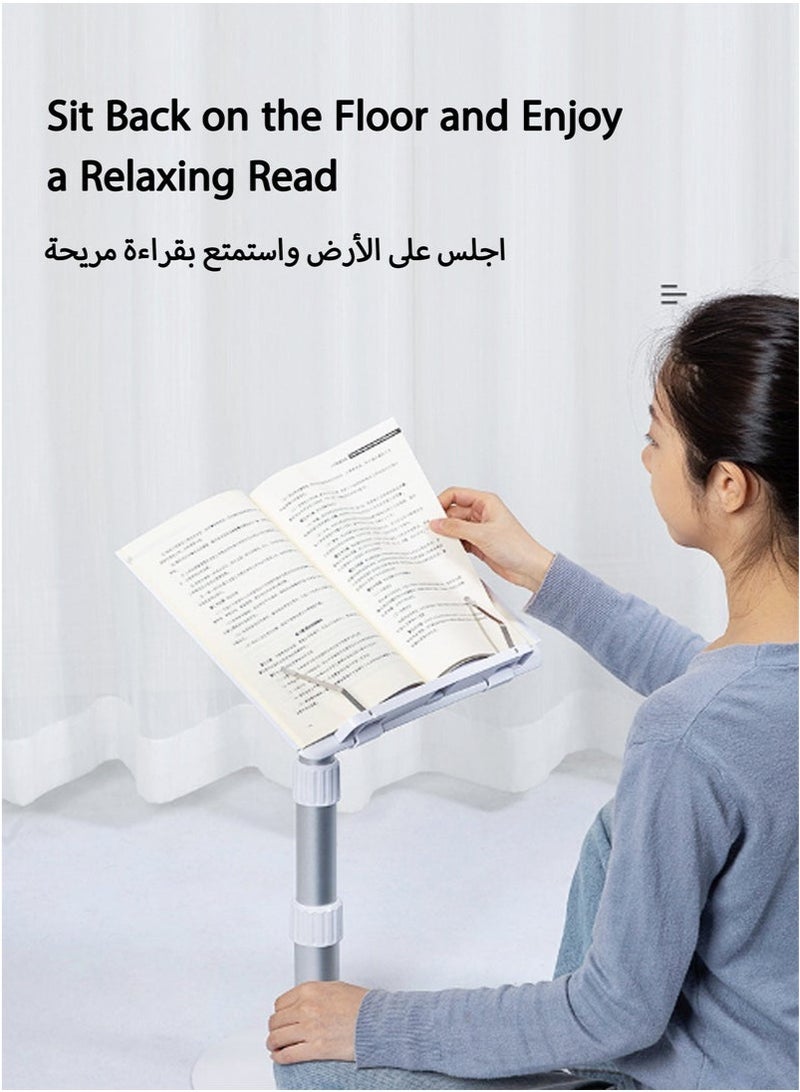 WALALLA Floor-Standing Book Stand, Standing Laptop Projector Recipe Tablet Stand for Display, Height Flat Plate Adjustable for Podium Stand - Image 3