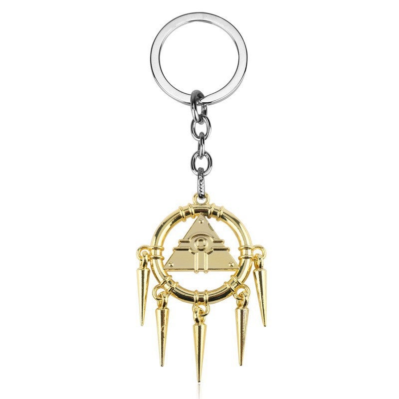 HC Yu-Gi-Oh! Metal Horus Eye Scepter Wisdom Wheel Building Blocks Pyramid Necklace Keychain - Image 1