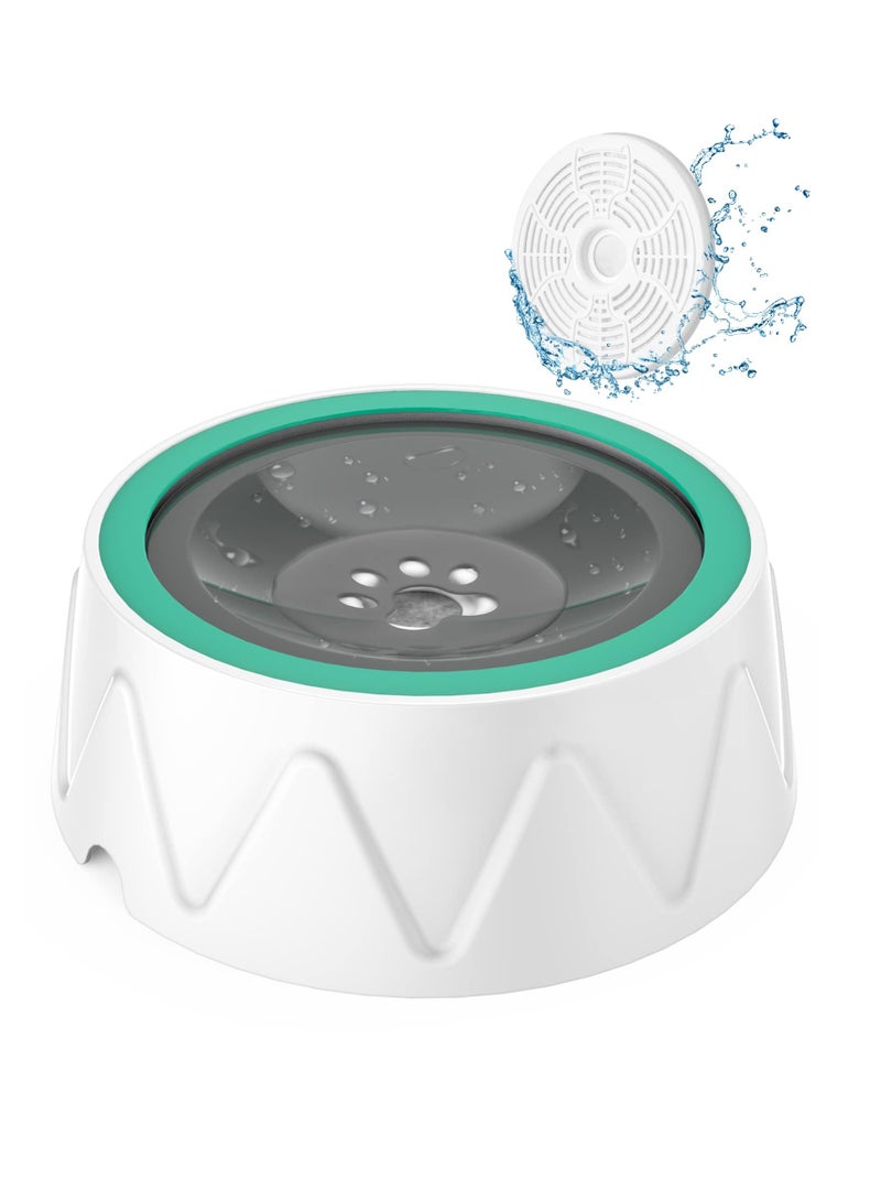 Excefore Splash Non Spill Proof Dog Water Bowl, Large Capacity No Spill Dog Bowl, Slow Drinking Stay Dry Bowl, Non Drip Car Carried Pet Floating Water Bowl, with Upgraded Filter 1.5L - Image 1