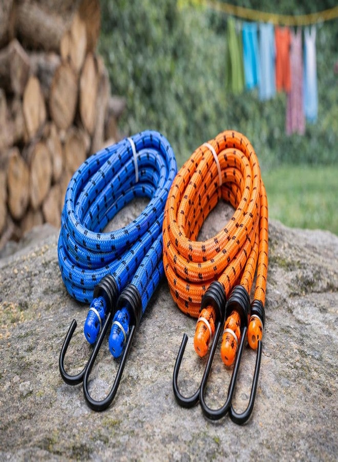 90 Degree Heavyduty Strong Elastic Rope with Hook for Exercise Bike Cycle Drying Clothes Clip Clothesline Car Cloth Hanging Bungee Cord Flexible Stretchable (2) - Image 1