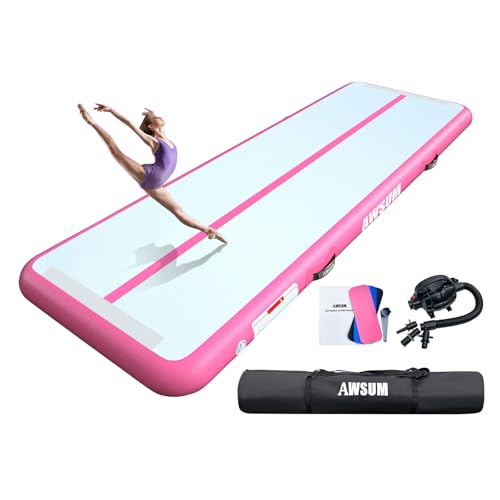 AWSUM 6.6ft Gymnastics Mat Air mat 4 inches Thick Inflatable Tumbling mat with Electric Pump for Home Use/Gym - Image 1