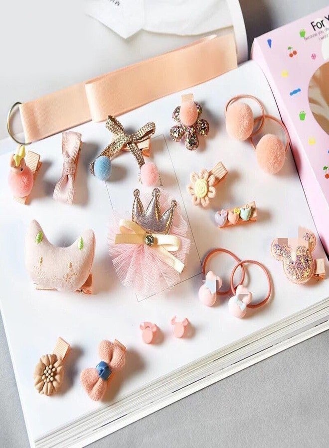 SYGA 18 Pcs Hair Clip Set for Little Princess Baby Girls (Rose Pink) - Image 5