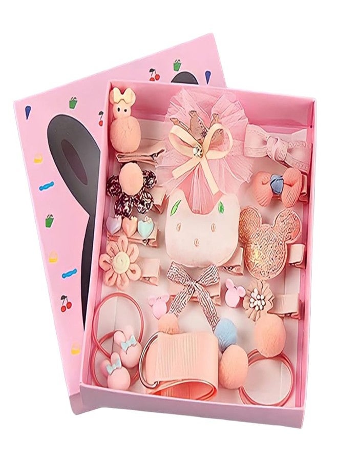 SYGA 18 Pcs Hair Clip Set for Little Princess Baby Girls (Rose Pink) - Image 1