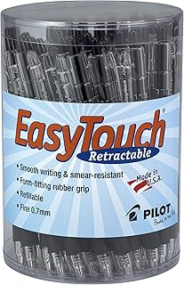 PILOT EasyTouch Refillable & Retractable Ballpoint Pens, Fine Point, Black Ink, 36-Pack Tub (54058) - Image 1