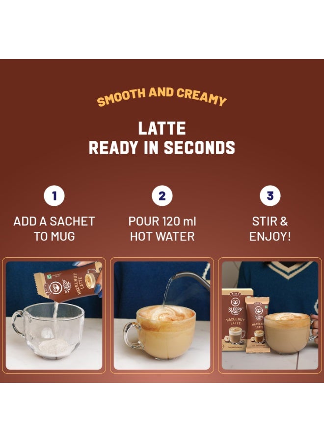 Sleepy Owl Hazelnut Latte Instant Coffee Premix Sachets | 3 in 1 Coffee Sachet | Frothy & Creamy Cafe-Style Coffee at Home | All-in-One Premix Coffee Sachet – Just Add Hot Water | 100g (5 x 20g) - Image 4