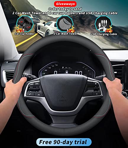 Deer Route CustomFit for GMC Steering Wheel Cover Premium Leather Car Steering Wheel Cover with Logo NonSlip Breathable for GMC Accessories AStylefor GMC - Image 3