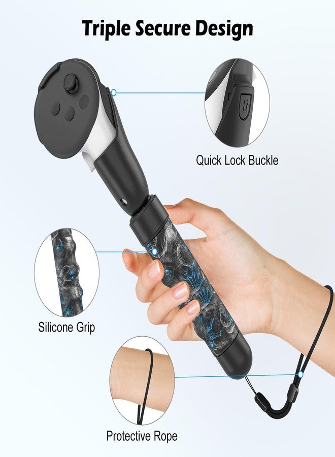 Rechale Upgraded Controller Extensions Gorilla Tag Long Arms for Meta Quest 3S/Quest 3 Beat Saber Handles Golf Club Attachment VR Sticks Controller Grips for Quest 3S/3 VR Gaming Accessories, Phantom - Image 4