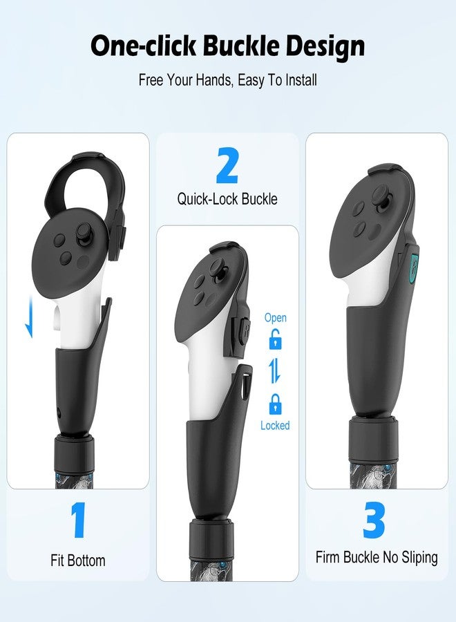 Rechale Upgraded Controller Extensions Gorilla Tag Long Arms for Meta Quest 3S/Quest 3 Beat Saber Handles Golf Club Attachment VR Sticks Controller Grips for Quest 3S/3 VR Gaming Accessories, Phantom - Image 2