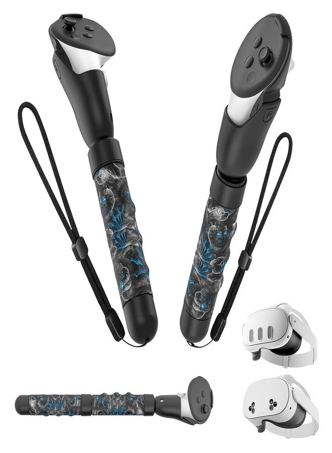 Rechale Upgraded Controller Extensions Gorilla Tag Long Arms for Meta Quest 3S/Quest 3 Beat Saber Handles Golf Club Attachment VR Sticks Controller Grips for Quest 3S/3 VR Gaming Accessories, Phantom - Image 1