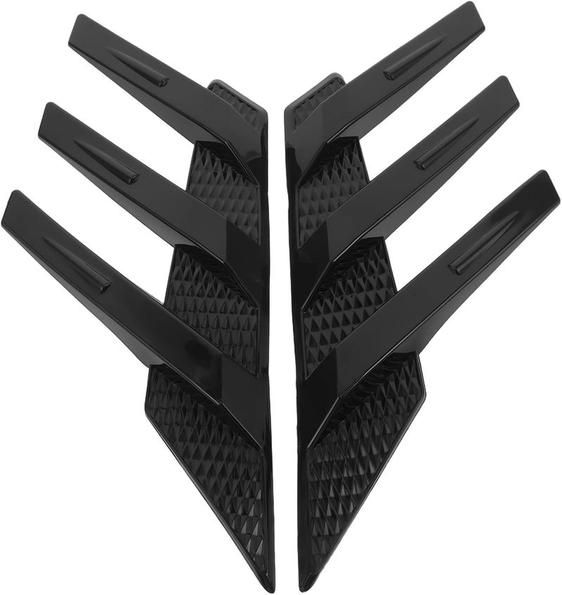 FUOYLOO 1 Pair Automotive Rear Window Side Spoiler Louvers, Black Plastic Car Side Window Splitter Vent Trim for Vehicle Exterior Accessories and Aerodynamic Styling - Image 1