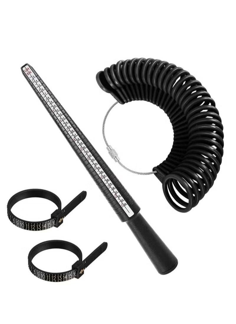 Generic - Ring Size Measuring Tool with Plastic Ring Mandrel & Perect Professionals Ring Sizer Guage, Size Stick Jewelry Mandrel and Ring Gauge Finger Size for Jewelry Making, Aluminum Ring Mandrel. - Image 1