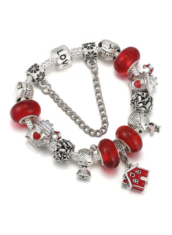 Special Offer! 25 Christmas Crystal Bracelet Bracelet Women Children's Christmas Tree Bell Pendant Love Silver Plated Chain