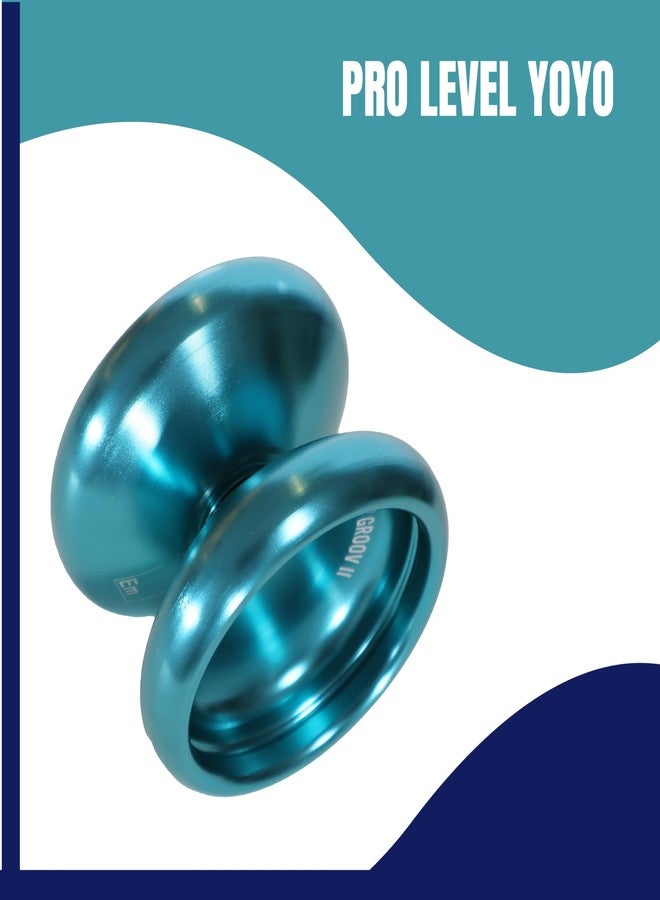 Yomega Groov II- Pro Level Aluminum Yoyo for Advance Players - Round Shaped, C Size Ball Bearing with Adjustable Responsive/Nonresponsive Play + 3 Month Warranty (Teal) - Image 2
