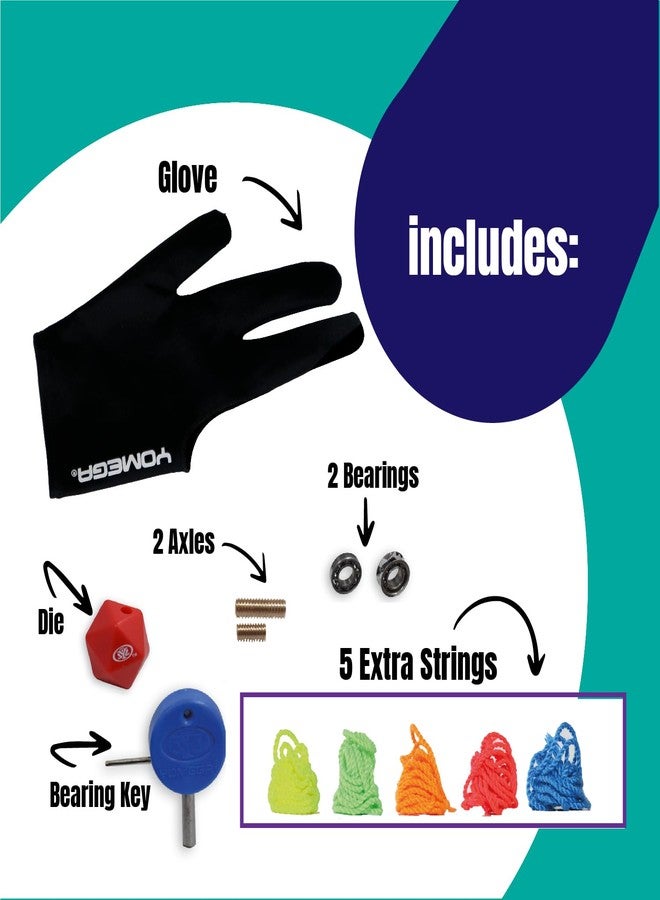 Yomega Groov II- Pro Level Aluminum Yoyo for Advance Players - Round Shaped, C Size Ball Bearing with Adjustable Responsive/Nonresponsive Play + 3 Month Warranty (Teal) - Image 4