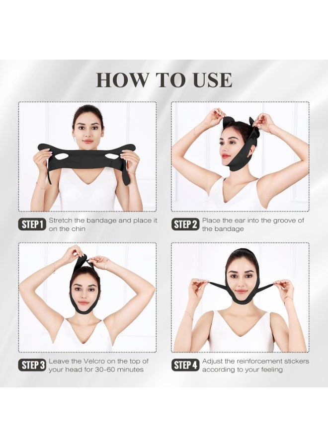 Bukela Chin Strap for Sleeping, Adjustable Chin Strap, Jaw Strap, Jawline Shaper, V Line Lifting Mask, Black - Image 5