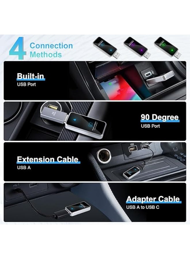 محول لاسلكي احترافي 4 في 1 لنظام CarPlay وأندرويد أوتو - دونجل ذكي لتحويل التوصيل السلكي إلى لاسلكي - تشغيل فوري للسيارات من موديل 2015 فما فوق - Image 4