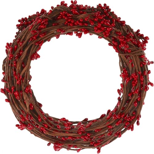WILLBOND 64 Feet Ply Pip Berry Garland for Christmas Winter Indoor Outdoor Decor Head Wreaths Wedding Crowns Deep Red 30 Packs - Image 1