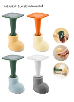 Unique 4 Pcs Door Stopper Set, TPR Door Bumpers with Strong Adhesive, Shock Absorbent and Discreet Wall Protectors from Door Knobs (Colorful)  - Image 1