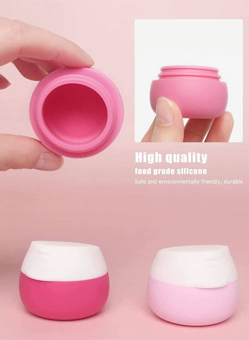 Travel Containers for Toiletries, Silicone Cream Jars, TSA Approved Travel Size Containers Leak-proof Travel Accessories with Lid for Cosmetic Makeup Face Body Hand Cream (4 Pieces)
