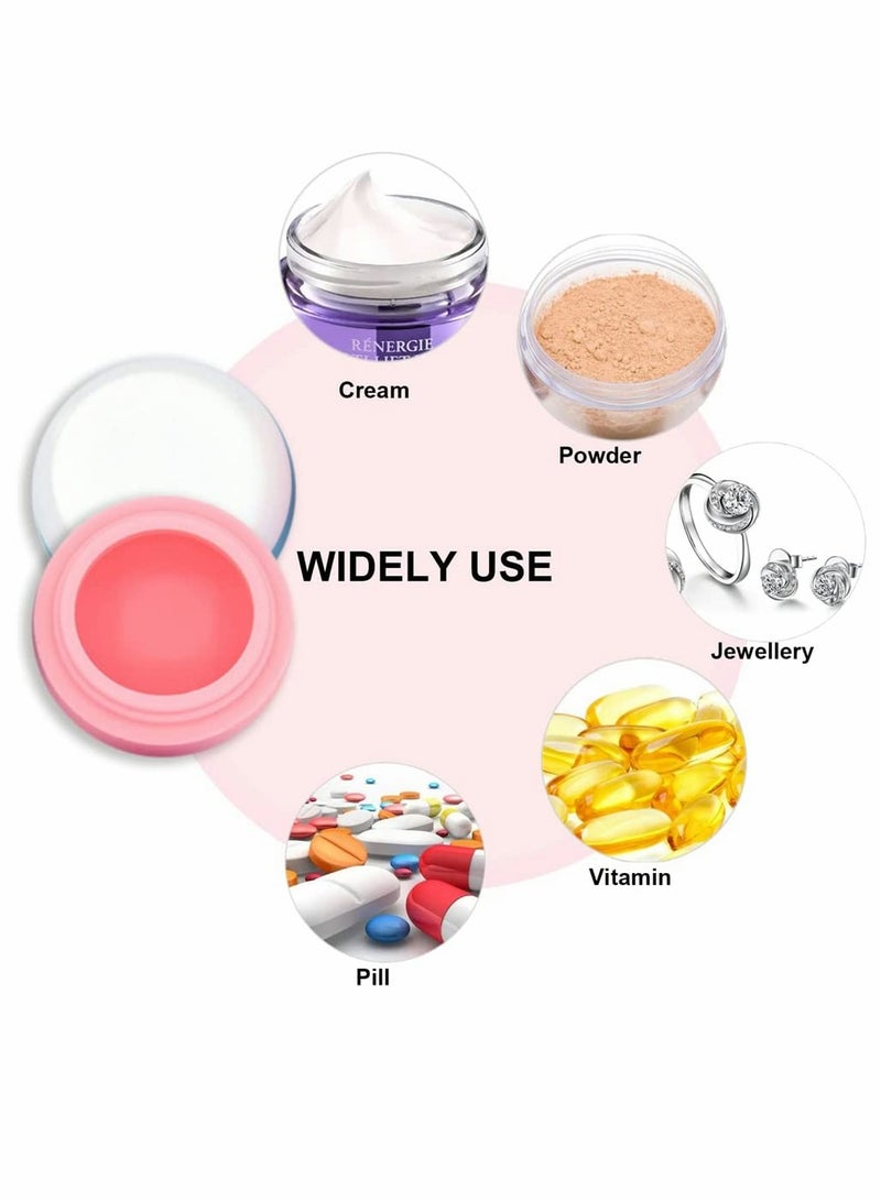 Travel Containers for Toiletries, Silicone Cream Jars, TSA Approved Travel Size Containers Leak-proof Travel Accessories with Lid for Cosmetic Makeup Face Body Hand Cream (4 Pieces)