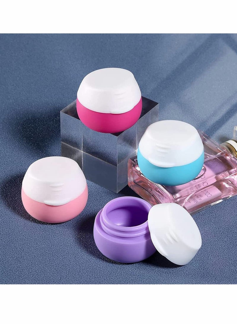 Travel Containers for Toiletries, Silicone Cream Jars, TSA Approved Travel Size Containers Leak-proof Travel Accessories with Lid for Cosmetic Makeup Face Body Hand Cream (4 Pieces)
