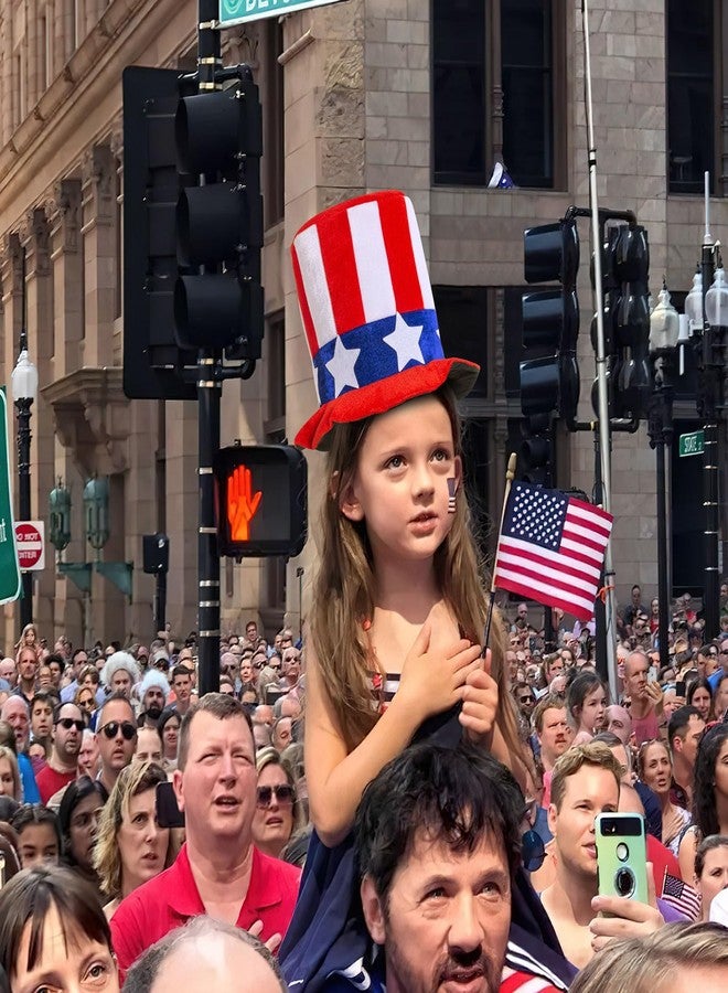 ALVOGIMOR 4th of July Hats Uncle Sam Patriotic Hat, American Flag Costume Accessories Top Hat for Men Women Teens - Image 4