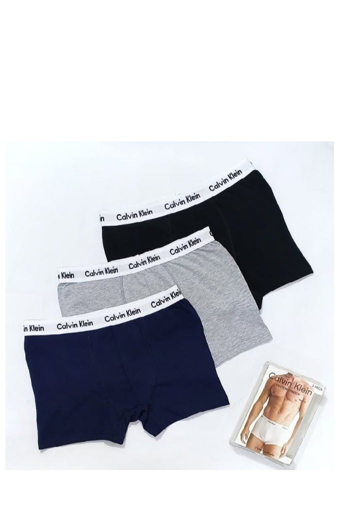 كالفن كلاين بيرفورمانس مجموعة بوكسر رجالي ملابس داخلية قطنية - (عبوة من 3 قطع) - مقاس 2 اكس لارج - Image 1