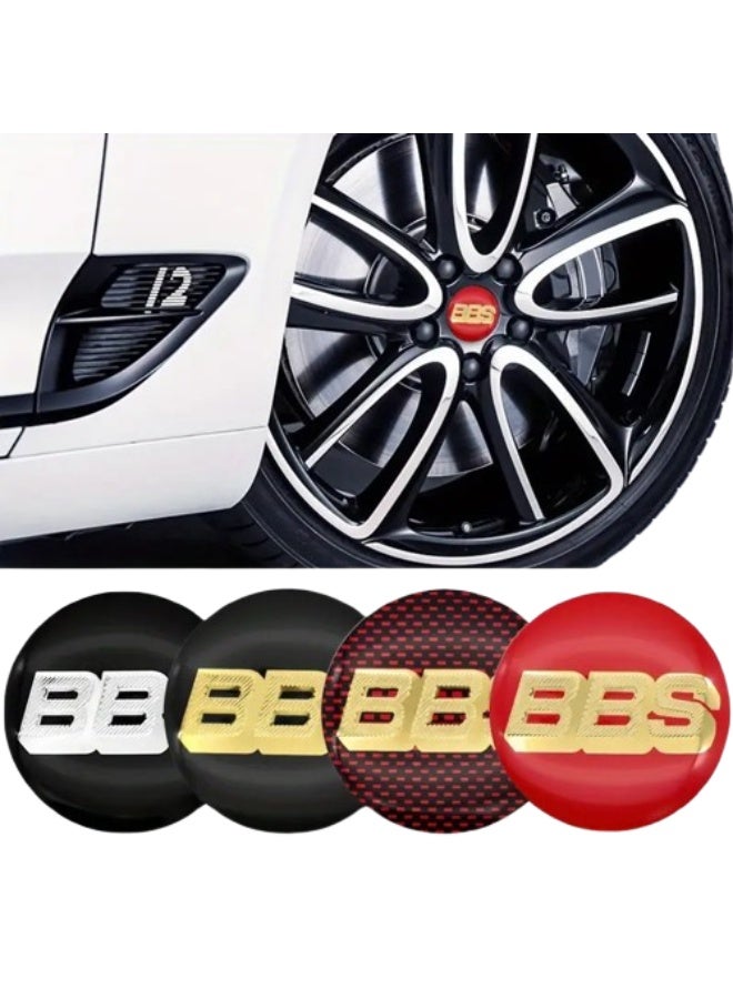 BBS 4 pieces of car accessories, 3D aluminum wheel center stickers with a diameter of 56 mm for BBS logo - Image 4