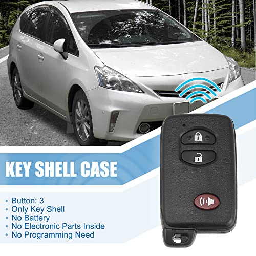 X AUTOHAUX 2 قطع غلاف مفتاح السيارة 3 زر تحكم عن بعد غلاف مفتاح دخول بدون مفتاح بديل لتويوتا 4Runner Venza Prius لاند كروزر 2008-2018 HYQ14AAB - Image 2