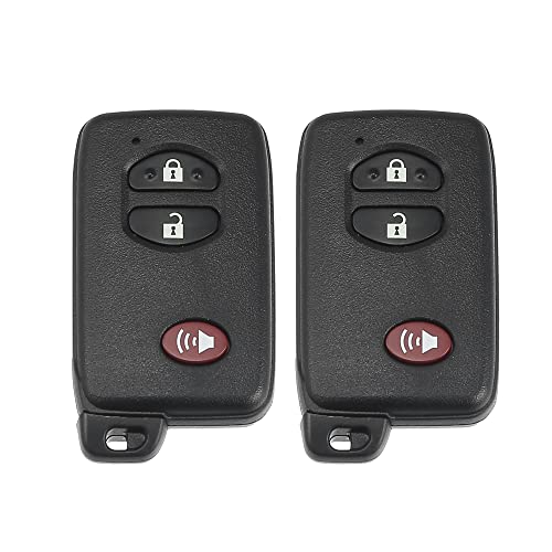 X AUTOHAUX 2 قطع غلاف مفتاح السيارة 3 زر تحكم عن بعد غلاف مفتاح دخول بدون مفتاح بديل لتويوتا 4Runner Venza Prius لاند كروزر 2008-2018 HYQ14AAB - Image 1