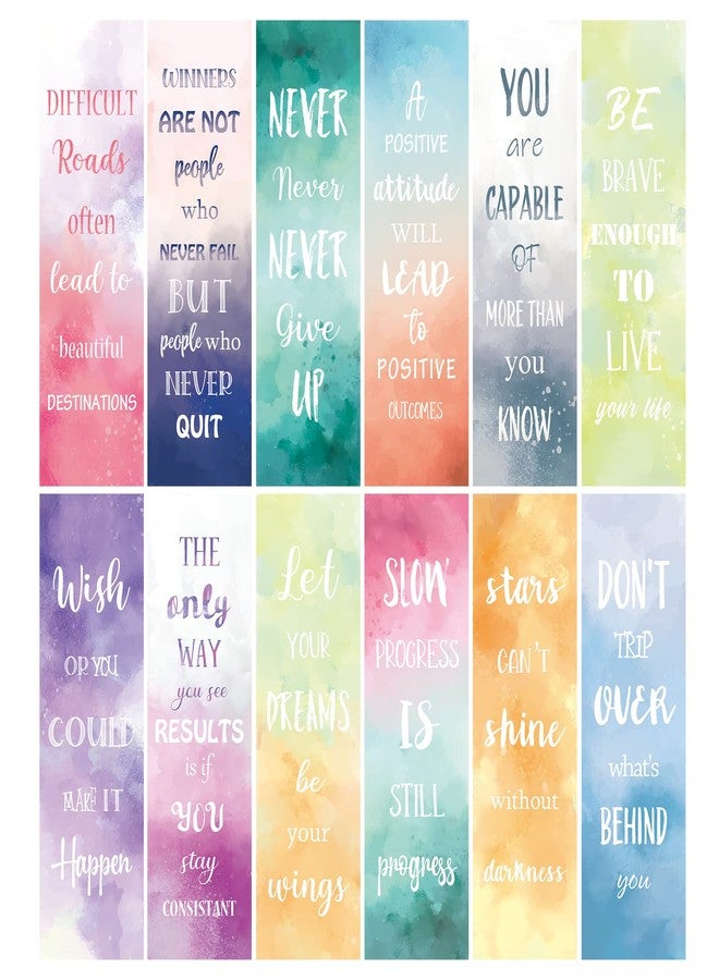 Anseal 12 PCS Inspirational Bookmarks for Women Men, 12 Styles Encouraging Bookmark for Kids Students, Positive Bookmarks Bulk for Reading Lovers Teachers School Home - Image 1