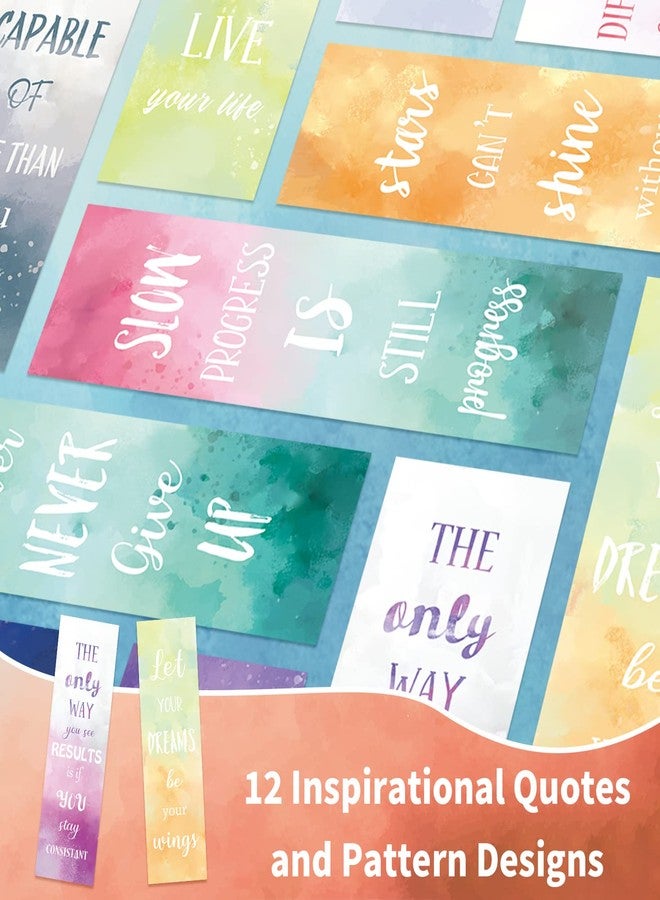 Anseal 12 PCS Inspirational Bookmarks for Women Men, 12 Styles Encouraging Bookmark for Kids Students, Positive Bookmarks Bulk for Reading Lovers Teachers School Home - Image 3