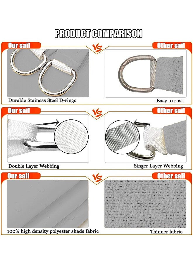 عربست شراع ظل الشمس ، 3 × 4M مظلة للأشعة فوق البنفسجية ، مظلة شراع الشمس مستطيلة ، حماية من الأشعة فوق البنفسجية PES من ظل الشراع ، شراع الشمس مانعة لتسرب الماء ، للحديقة شرفة خارجية شرفة رمادية - Image 3