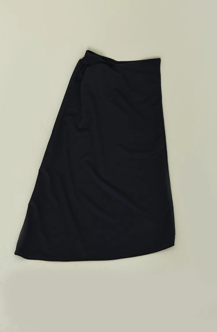 Sefa Merve Zippered Hijab Swimsuit 2212-01 Navy Blue