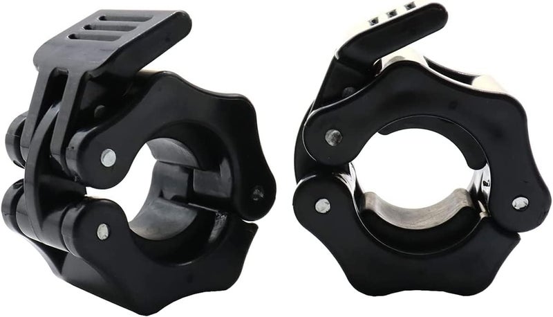 GW Tech Barbell Clamps 1 inch, Exercise Collars 1"(25mm) Quick Release Pair of Locking Collar Clips for Workout Weightlifting Fitness Training (Black) - Image 1