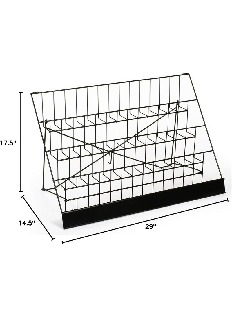 Displays2go Countertop Display Rack for Literature 4 Open Tiers Work with Magazines and Brochures Each Level Holds up to 3 85x11 Magazines  Black Wire  - Image 3