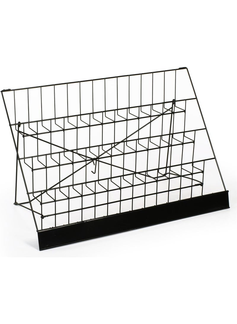 Displays2go Countertop Display Rack for Literature 4 Open Tiers Work with Magazines and Brochures Each Level Holds up to 3 85x11 Magazines  Black Wire  - Image 2