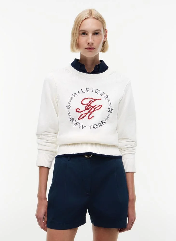 Tommy Hilfiger Logo Embroidery Relaxed Crew Neck Jumper