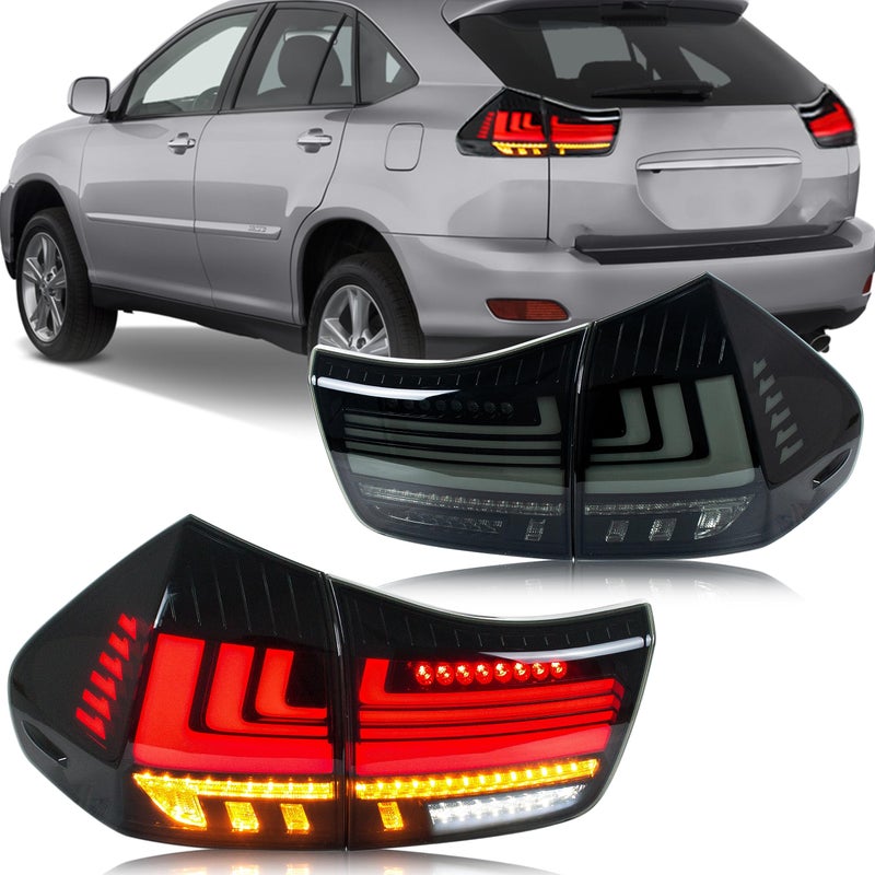 inginuity time LED Tail Lights for Lexus RX350 RX330 RX400h 20042009 Black Rear Lamps Sequential Signal Startup Animation Assembly