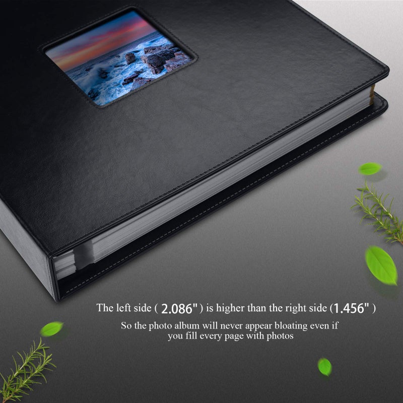 1DOT2 Photo Album Self-Adhesive, 100 Pages Sticky Page, Leather Cover, Magnetic Scrapbook Family Albums for Christmas Gifts, Birthday Wedding Memory Photo Book 4X6, 5X7, 6X8 8X10 Big Black - Image 4