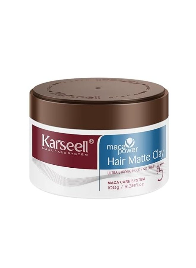 Karseell Hair Matte Clay For Men, Strong Hold Styling Paste Matte Finish, All Hair Types 3.4 Oz. - Image 1