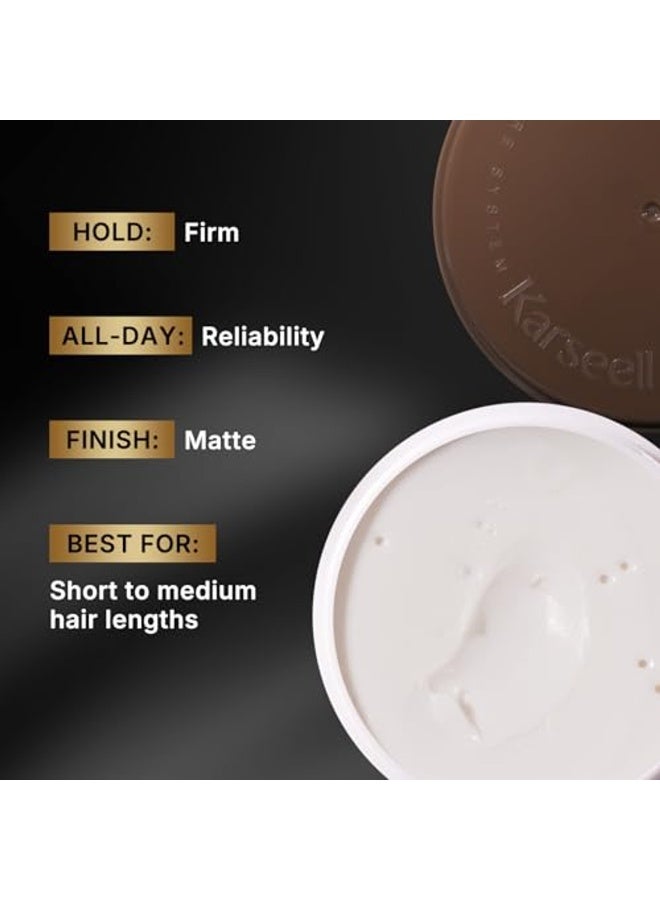 Karseell Hair Matte Clay For Men, Strong Hold Styling Paste Matte Finish, All Hair Types 3.4 Oz. - Image 3