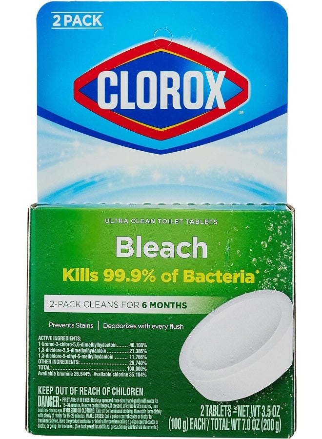 Clorox Automatic Toilet Bowl Cleaner Tablets, Green- 2 Count 200g - Image 1
