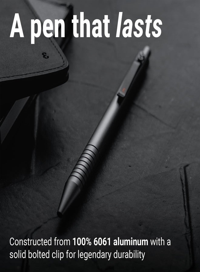 Everyman Grafton Full Click Refillable 0.7mm Gel Ink Pen, Aegean | Sleek Anodized Aluminum EDC Pen with Deep Grooved Grip | Smooth Writing Pocket Pen for Office, Travel, Gifting & Daily Use - Image 4