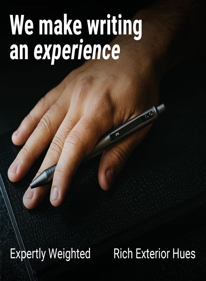 Everyman Grafton Full Click Refillable 0.7mm Gel Ink Pen, Aegean | Sleek Anodized Aluminum EDC Pen with Deep Grooved Grip | Smooth Writing Pocket Pen for Office, Travel, Gifting & Daily Use - Image 3